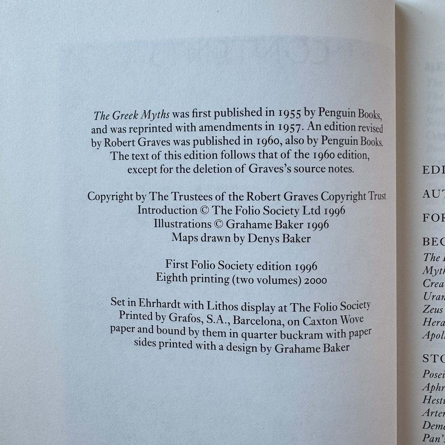 The Greek Myths, Robert Graves, 2000 Folio Society Two-Volume Edition