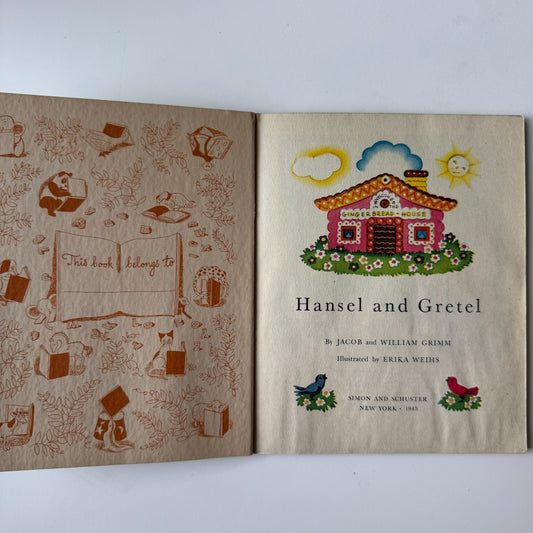 Hansel & Gretel, Little Golden Book, 1945 First Printing, Blue Spine