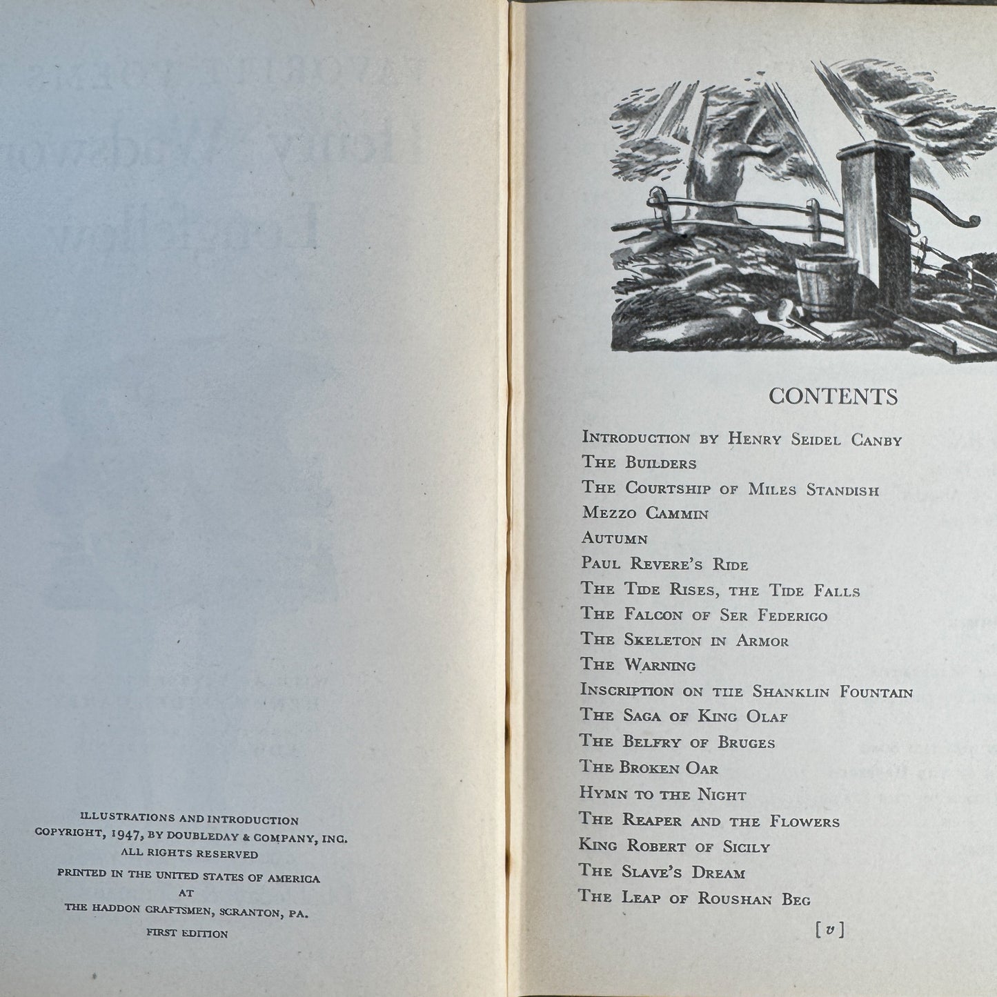 Favorite Poems of Henry Wadsworth Longfellow, 1947, Illustrated