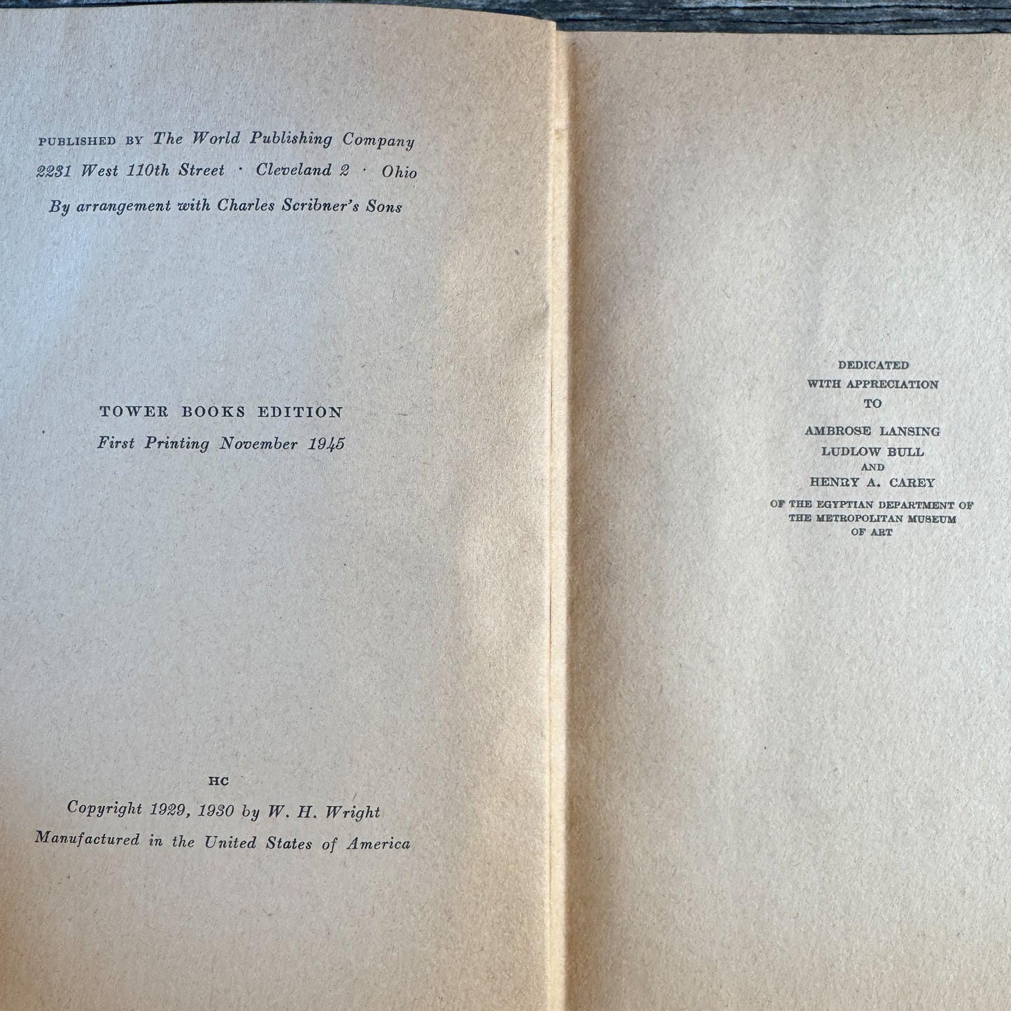 The Scarab Murder Case, S.S. Van Dine, 1945 Tower Books Edition, Hardcover