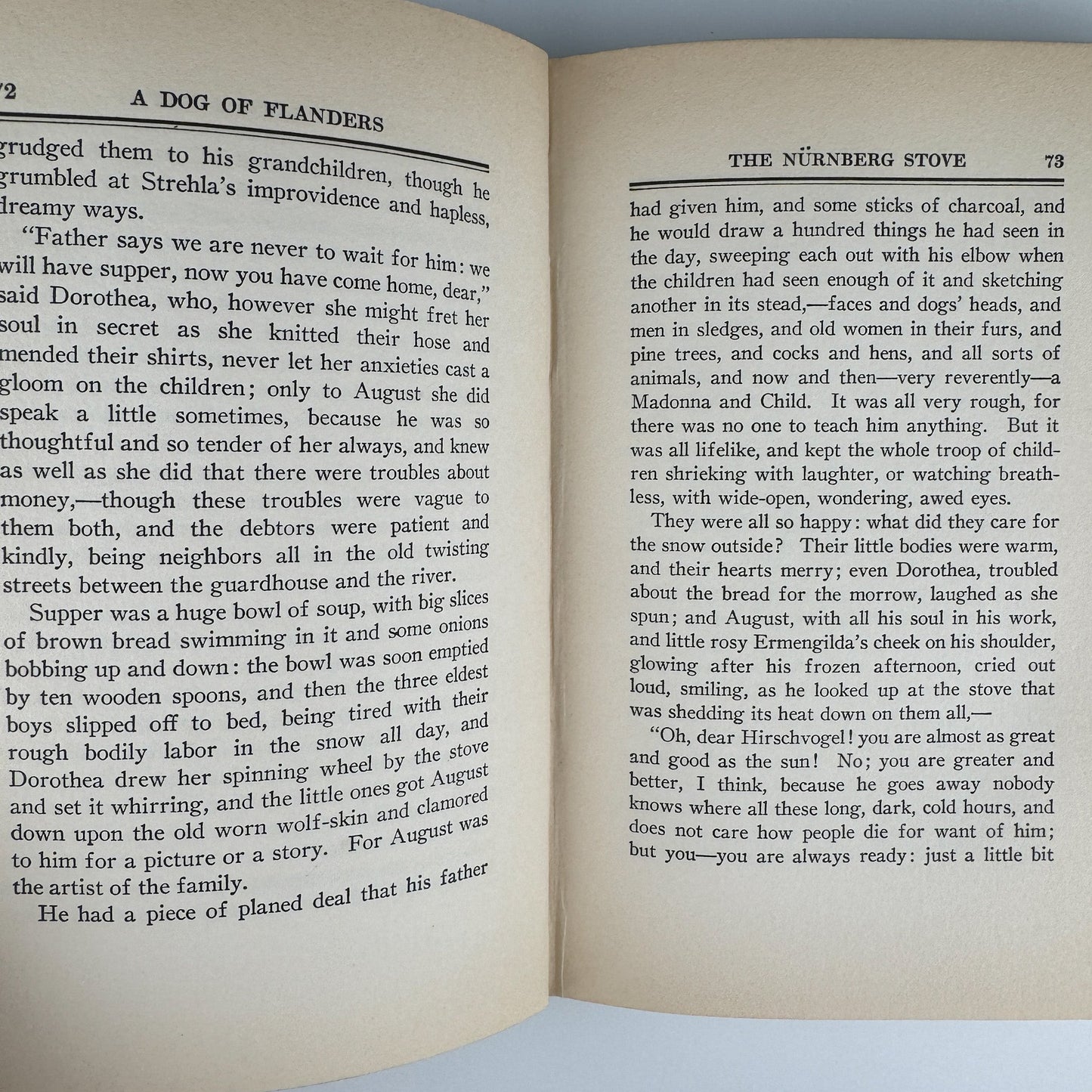 A Dog of Flanders and Other Stories, Ouida, Green Mid Century - Pretty Old Books