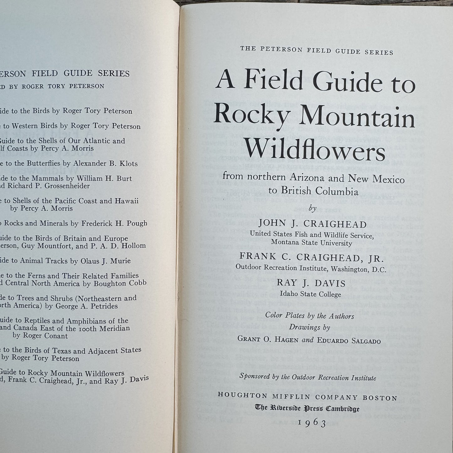 A Field Guide to Rocky Mountain Wildflowers, John J. Craighead, Frank C. Craighead Jr., and Ray J. Davis, 1963 - Pretty Old Books