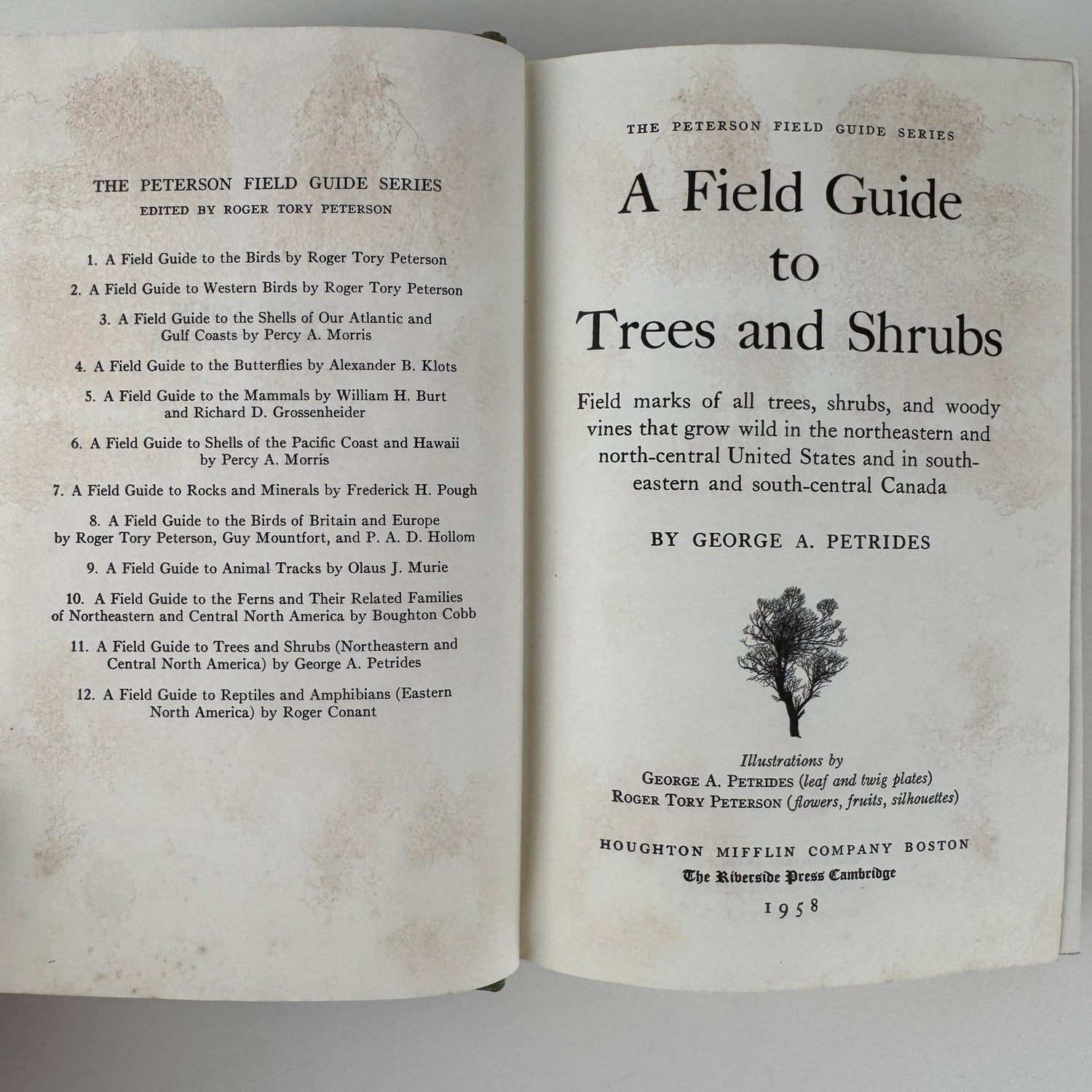 A Field Guide to Trees and Shrubs, Roger Tory Peterson 1958 Hardcover First Edition - Pretty Old Books