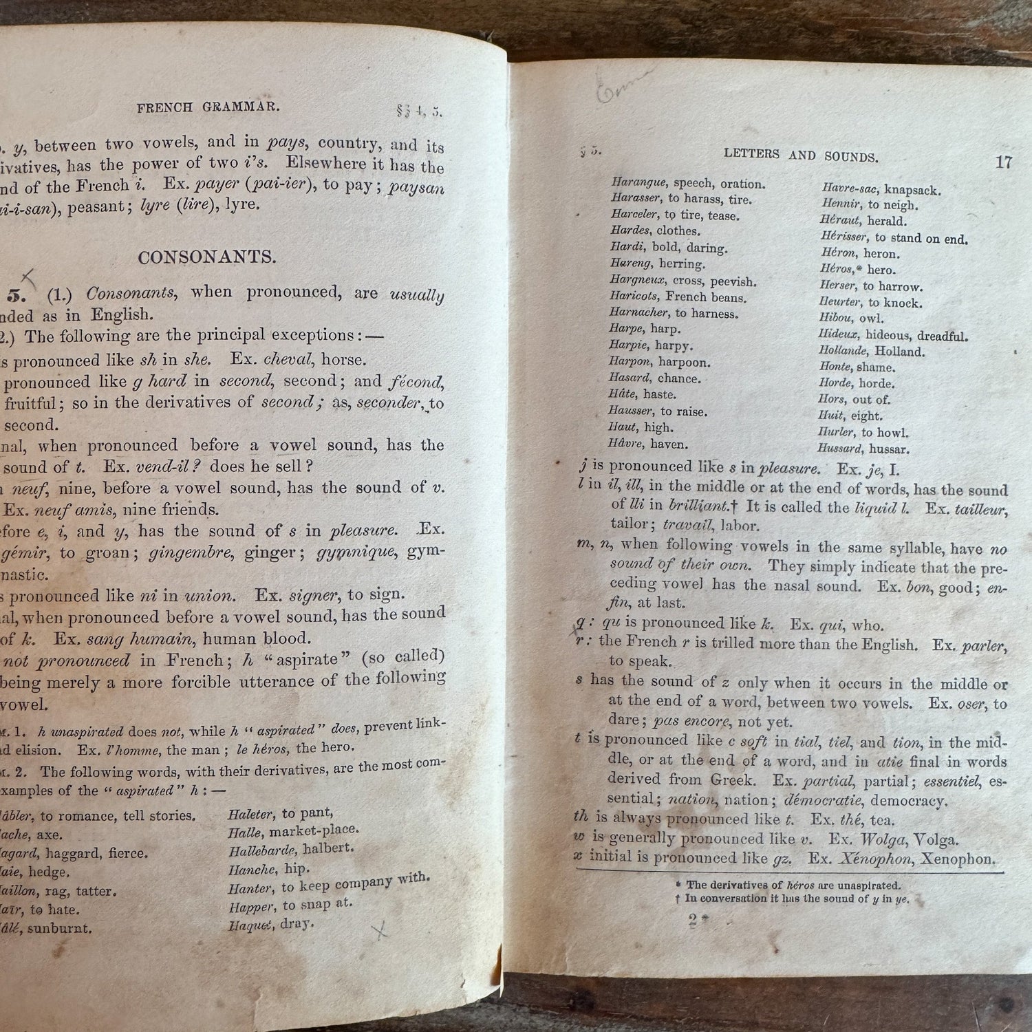 A French Grammar, 1868, Antique School Book - Pretty Old Books