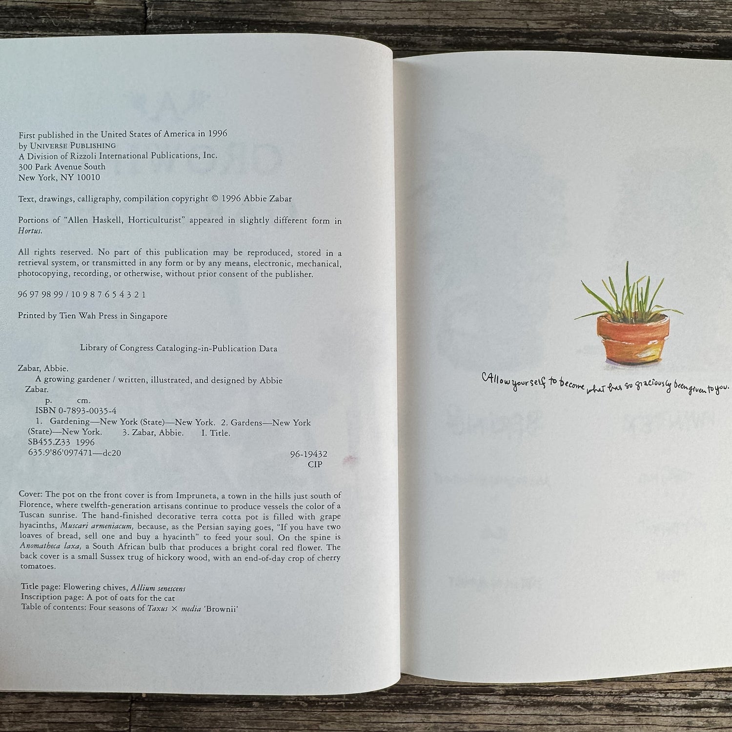 A Growing Gardener, Abbie Zabar, 1996 - Pretty Old Books