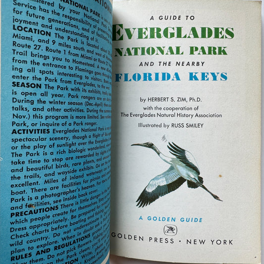 A Guide to Everglades National Park and the Nearby Florida Keys: A Golden Guide 1962 - Pretty Old Books