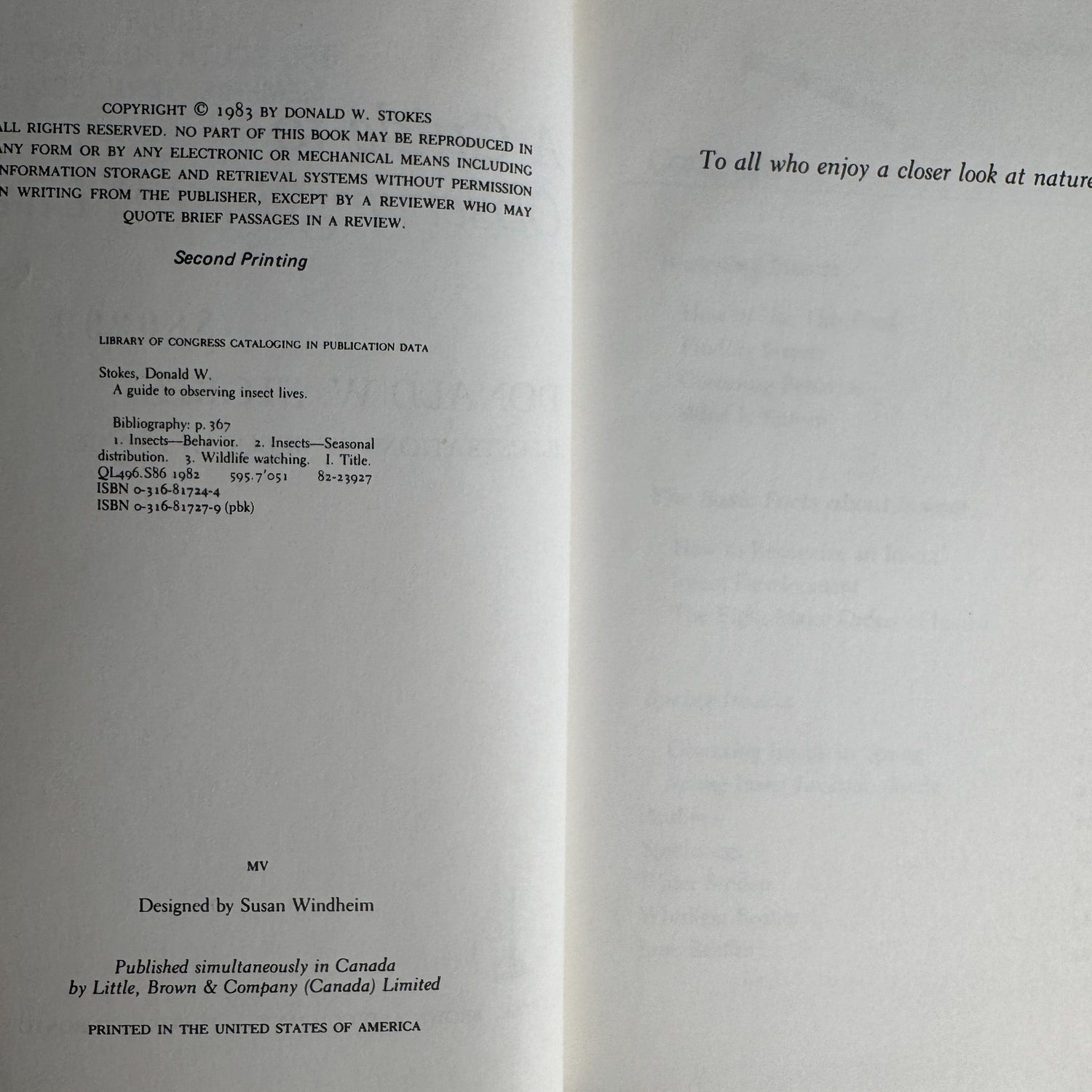 A Guide to Observing Insect Lives, Donald W. Stokes, 1983, Hardcover - Pretty Old Books