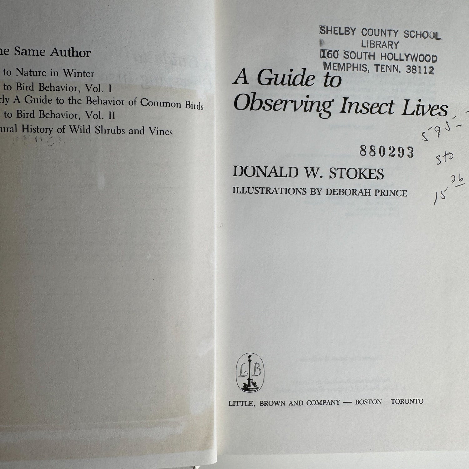 A Guide to Observing Insect Lives, Donald W. Stokes, 1983, Hardcover - Pretty Old Books