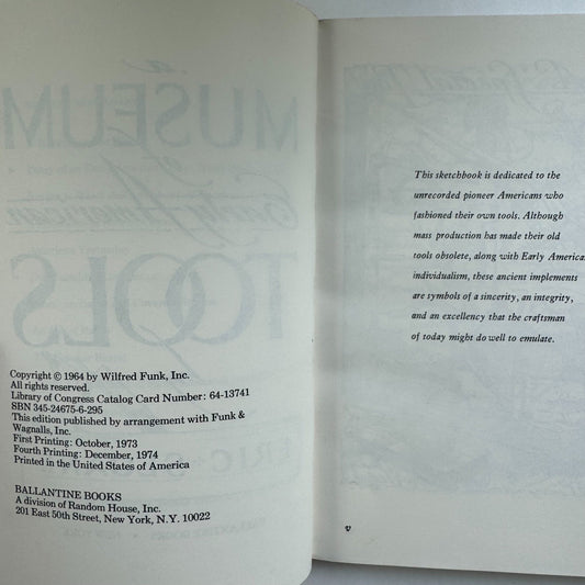 A Museum of Early American Tools, Eric Sloane, Paperback, 1964 - Pretty Old Books