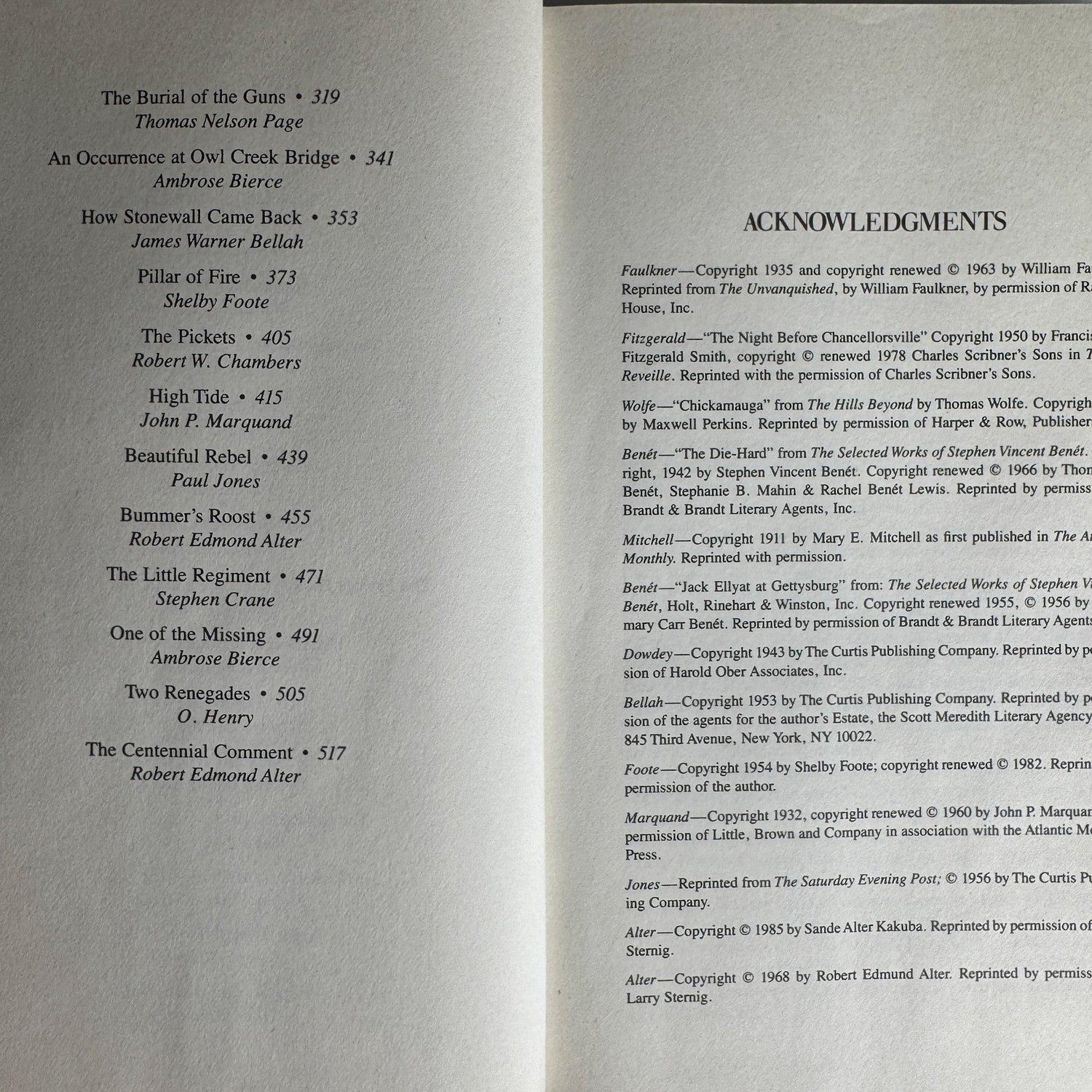 A Treasury of Civil War Stories by Martin H. Greenberg and Bill Pronzini, 1985 Hardcover - Pretty Old Books