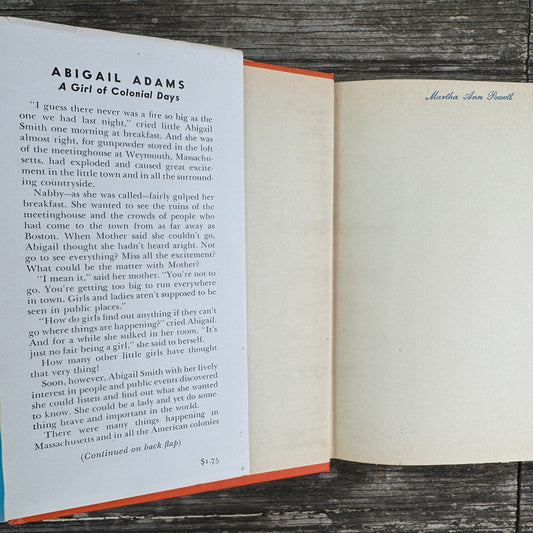 Abigail Adams: A Girl of Colonial Days, Childhood of Famous Americans, 1949, Hardcover - Pretty Old Books