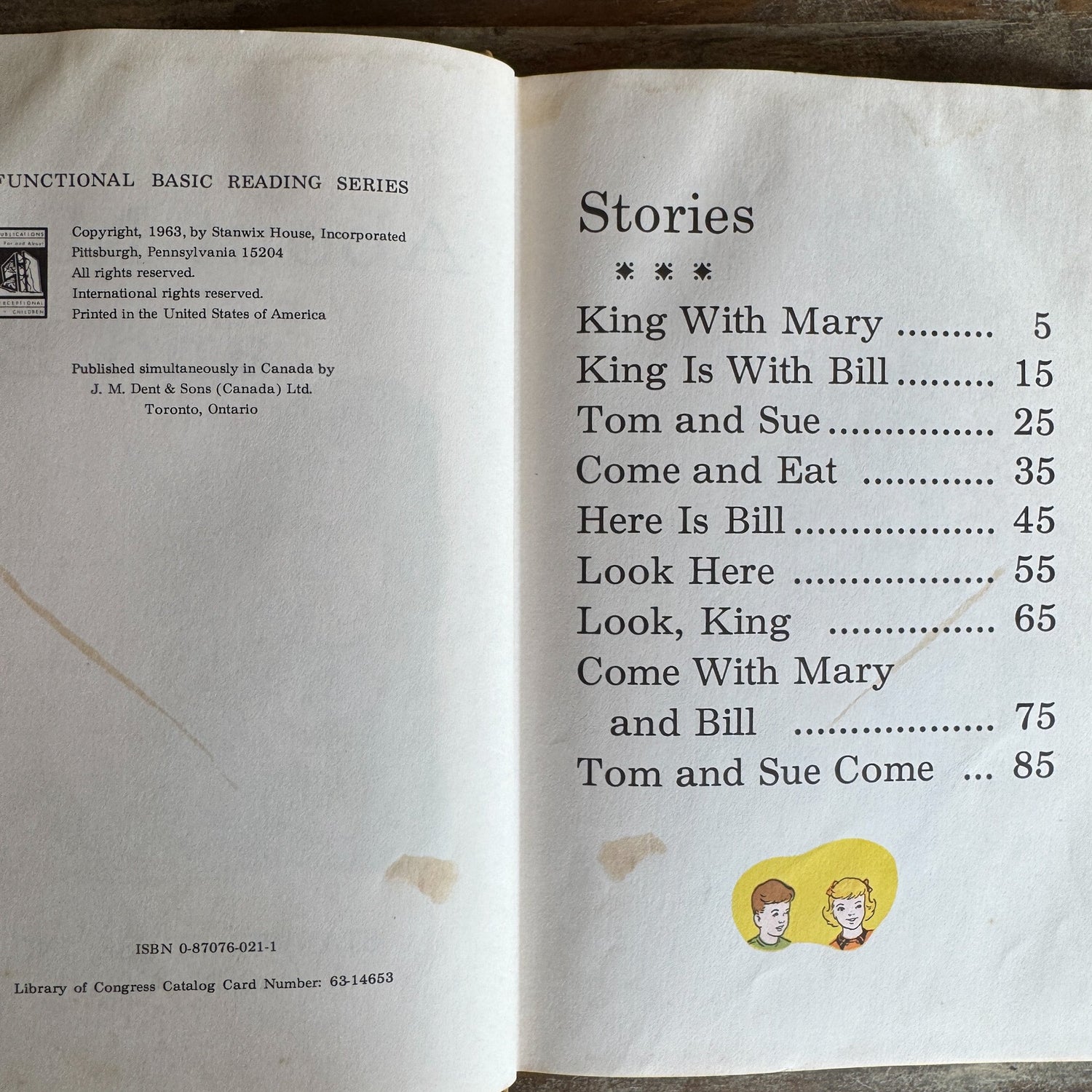 About Mary and Bill, 1963 Early Elementary Reader - Pretty Old Books
