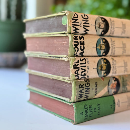 Air Combat Stories For Boys, Mid Century Children's Book Set - Pretty Old Books