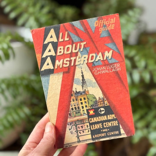 All About Amsterdam, 1945 Soldiers' Travel Guide With Map, WWII - Pretty Old Books