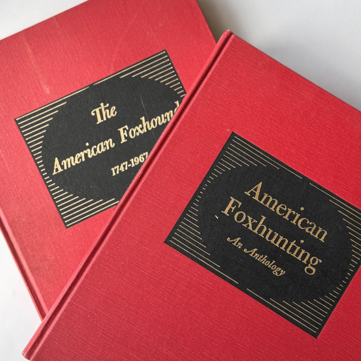 American Foxhound, Fox Hunting Set of 2, 1968 Oversized Books - Pretty Old Books