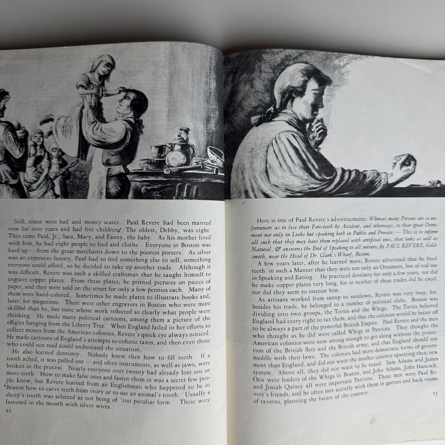 America’s Paul Revere by Esther Forbes, Illustrated by Lynd Ward (1946, Scott Foresman Edition) - Pretty Old Books