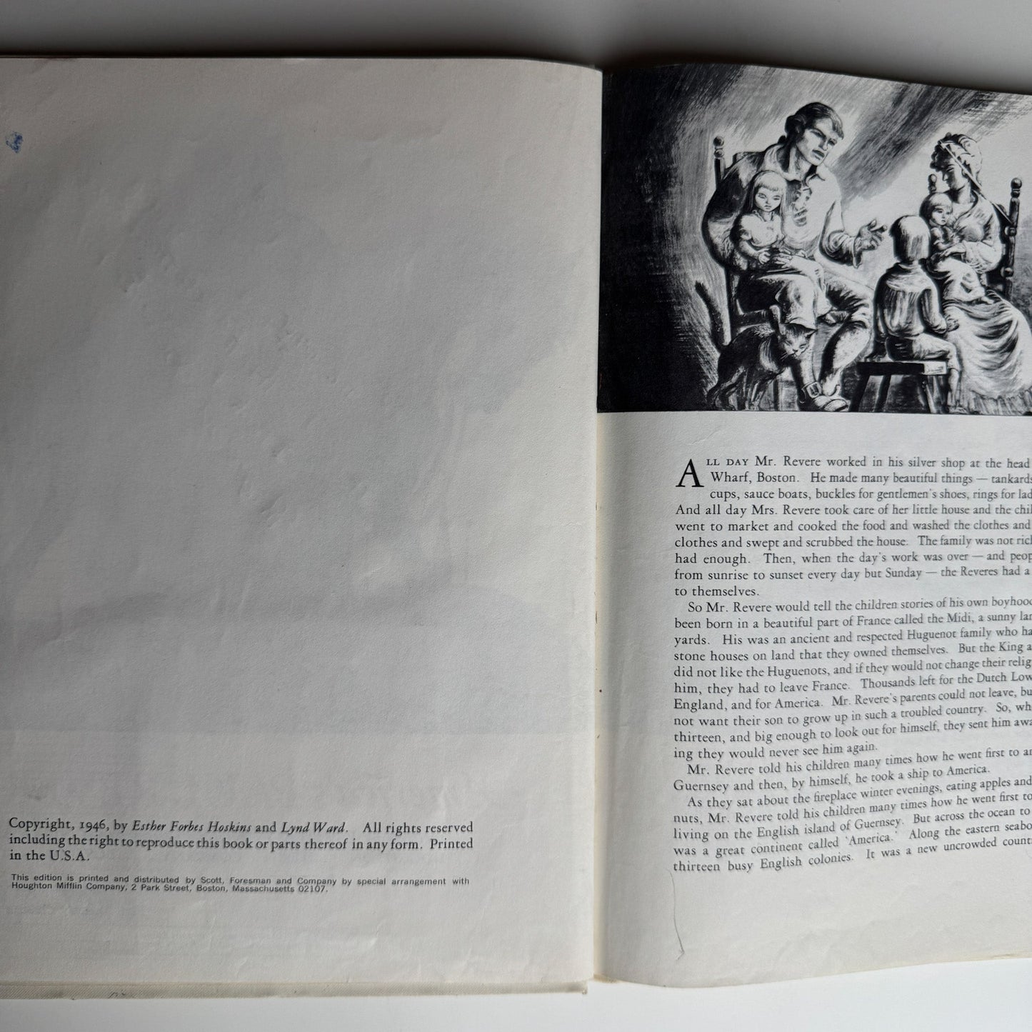 America’s Paul Revere by Esther Forbes, Illustrated by Lynd Ward (1946, Scott Foresman Edition) - Pretty Old Books
