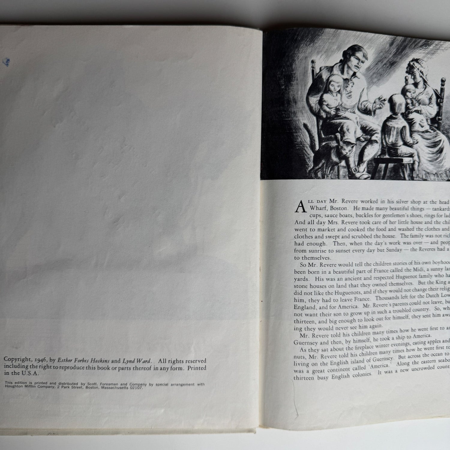 America’s Paul Revere by Esther Forbes, Illustrated by Lynd Ward (1946, Scott Foresman Edition) - Pretty Old Books
