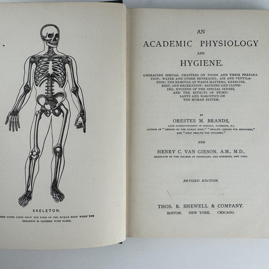 An Academic Physiology and Hygiene, 1899 Illustrated Anatomy Book - Pretty Old Books
