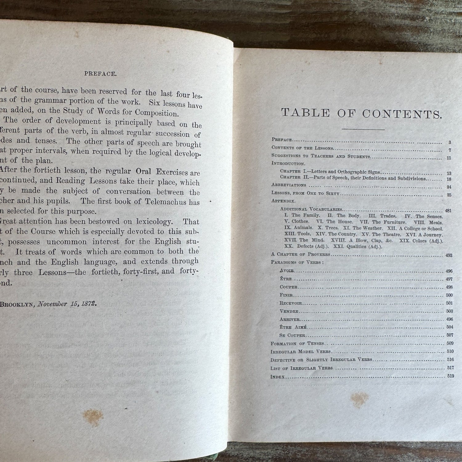 An Analytical and Practical French Grammar, 1880, Antique School Book - Pretty Old Books