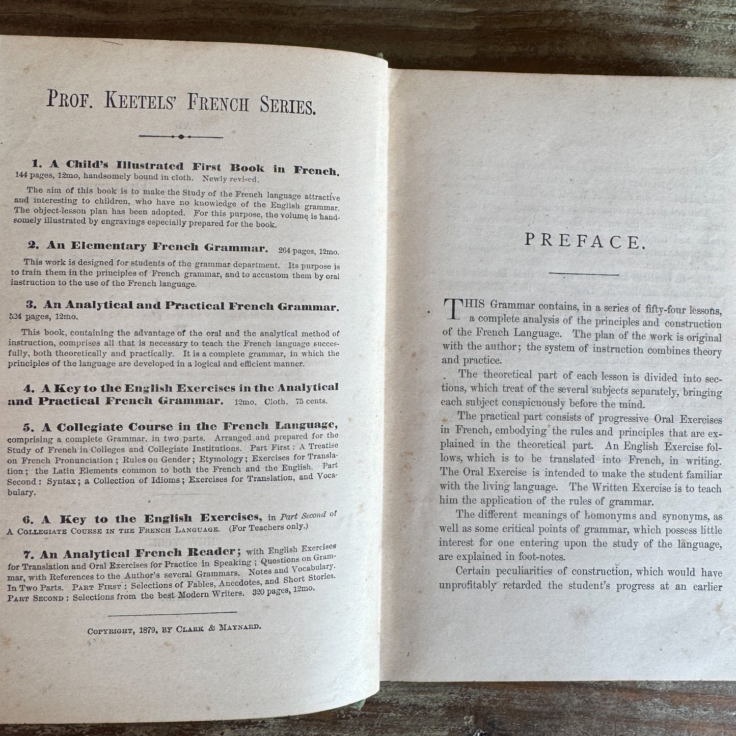 An Analytical and Practical French Grammar, 1880, Antique School Book - Pretty Old Books