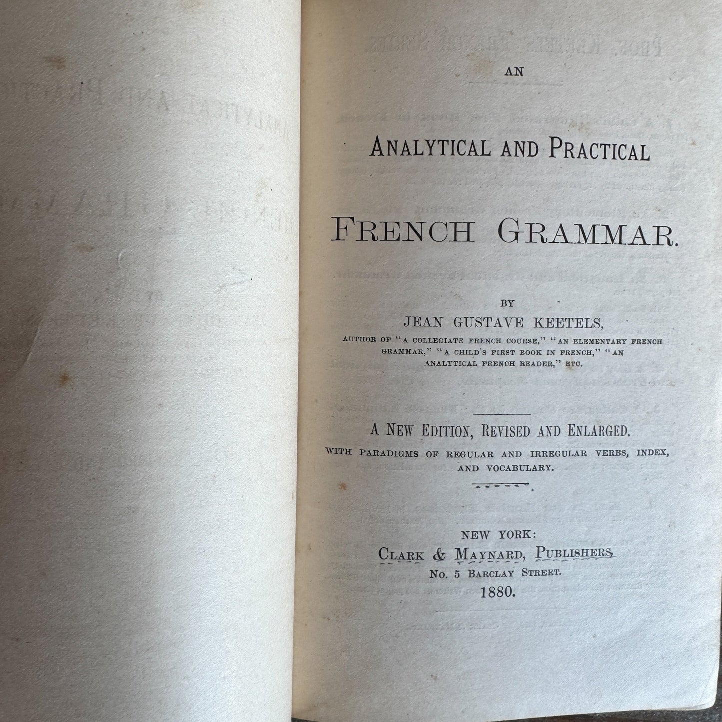 An Analytical and Practical French Grammar, 1880, Antique School Book - Pretty Old Books