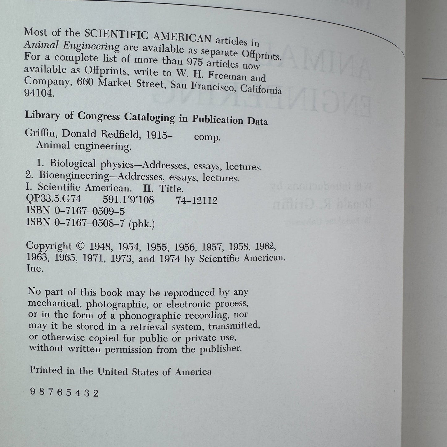 Animal Engineering: Readings from Scientific American, 1974 - Pretty Old Books