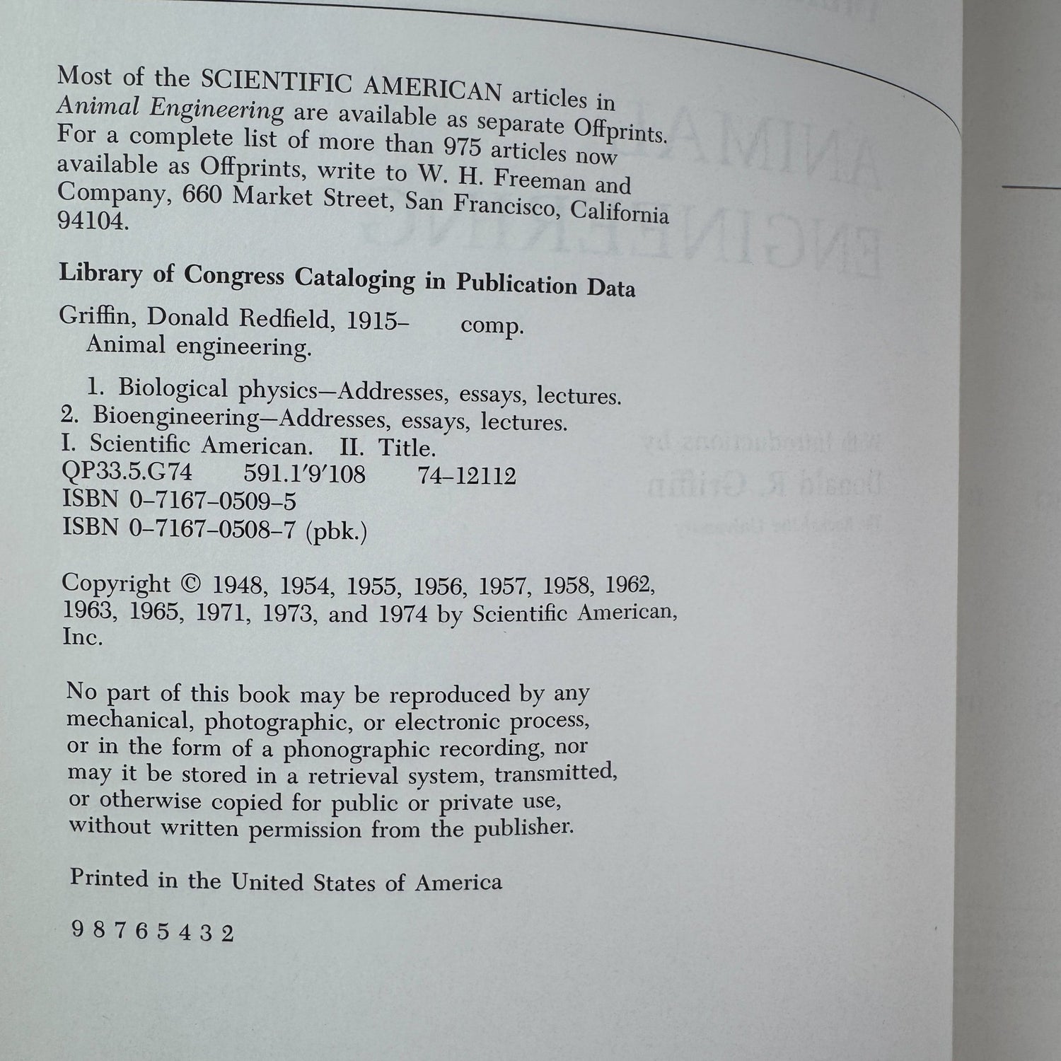 Animal Engineering: Readings from Scientific American, 1974 - Pretty Old Books