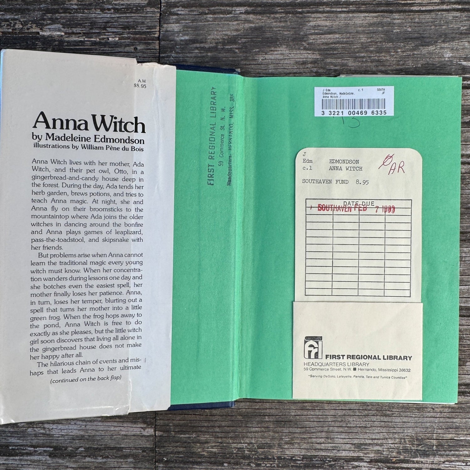 Anna Witch, Madeleine Edmondson, Illustrated by William Pène du Bois, 1982 First Edition - Pretty Old Books