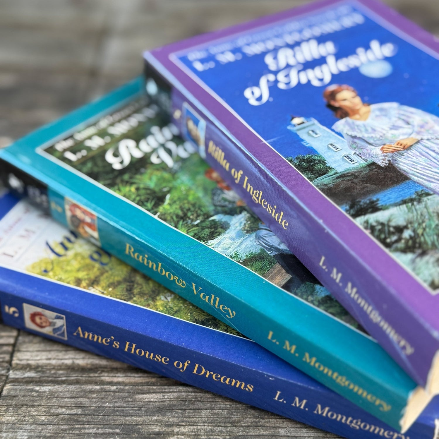 Anne of Green Gables Vintage Paperback Set of 3, L.M. Montgomery, 1998 - Pretty Old Books