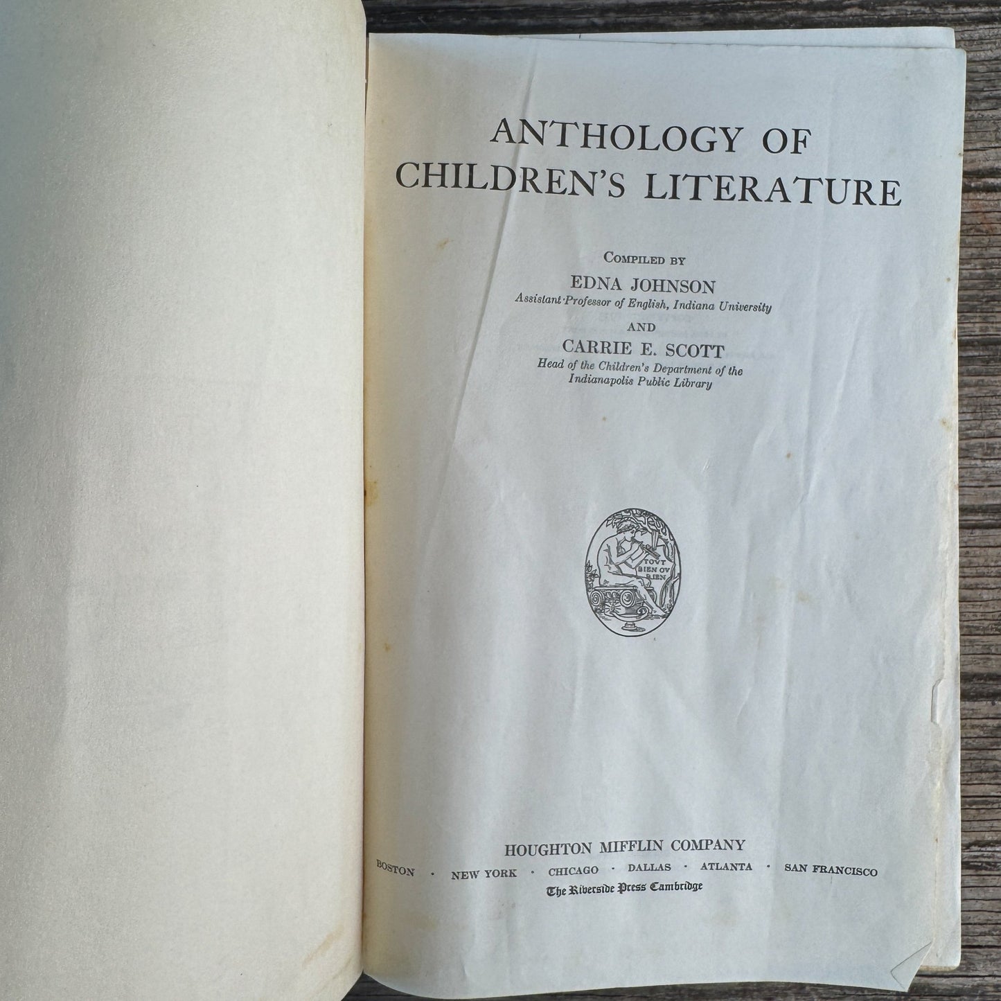 Anthology of Children's Literature, Edna Johnson and Carrie E. Scott, 1935 - Pretty Old Books
