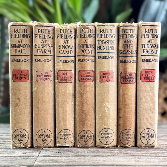 Antique 1920s Shabby Ruth Fielding Books for Shelf Styling - Pretty Old Books