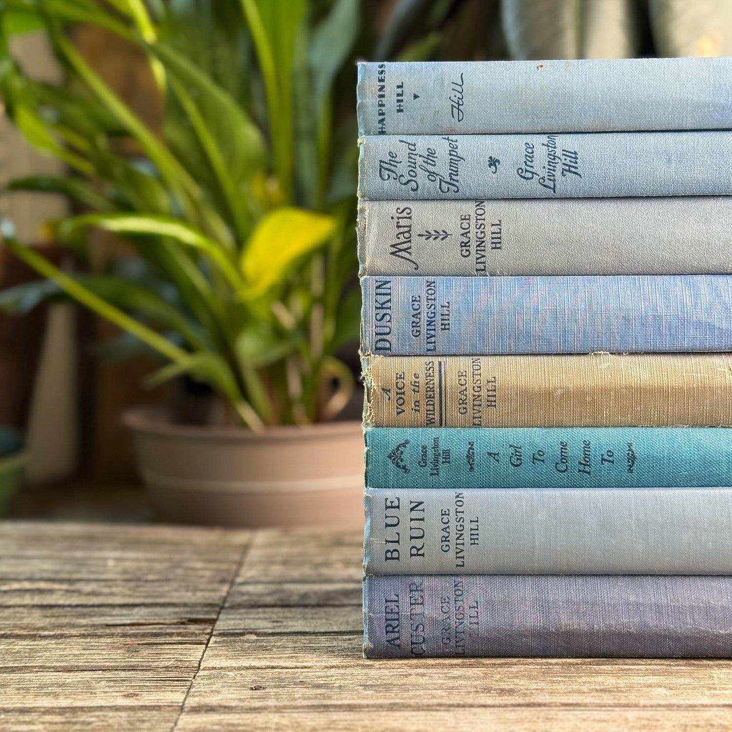 Antique Blue Grace Livingston Hill Book Bundle - Pretty Old Books