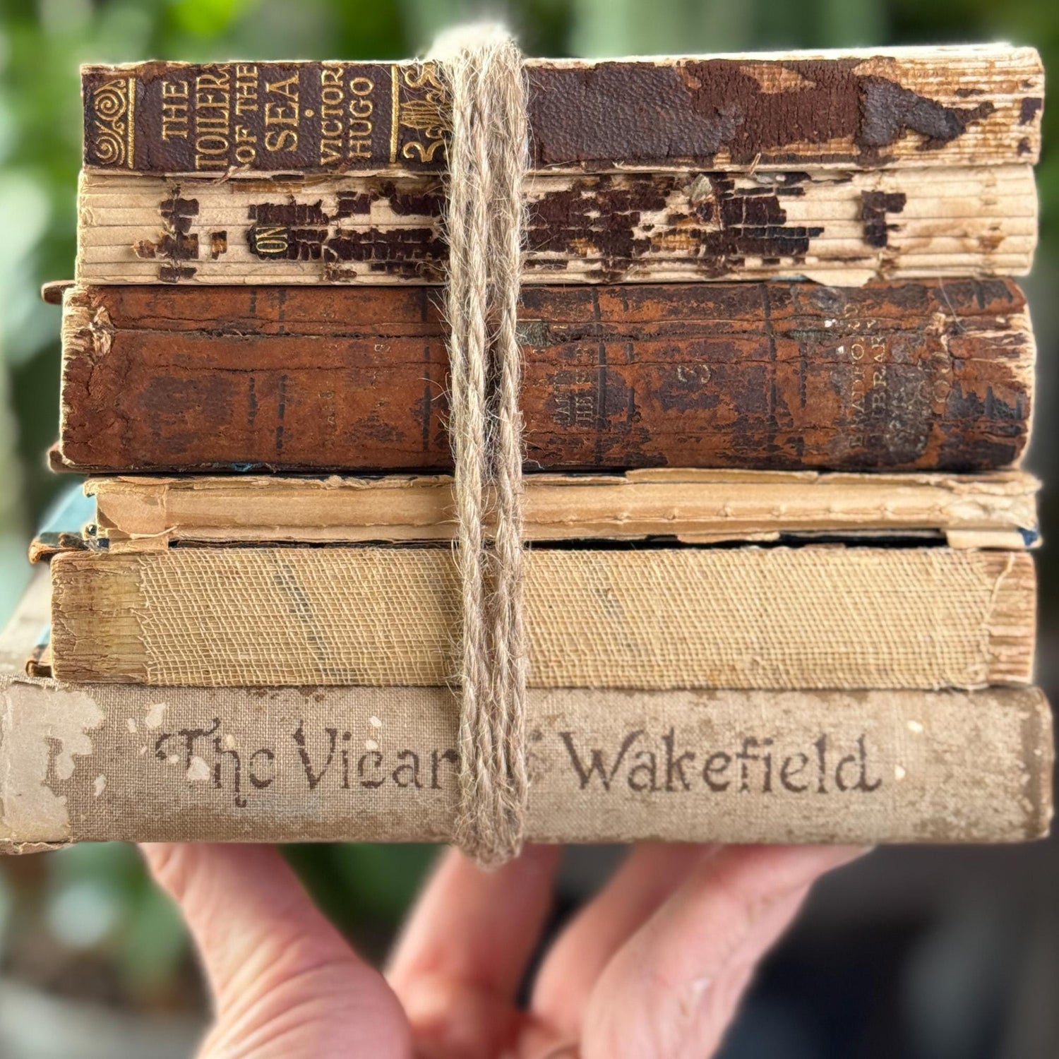 Antique Distressed Mini Book Set for Decor - Pretty Old Books