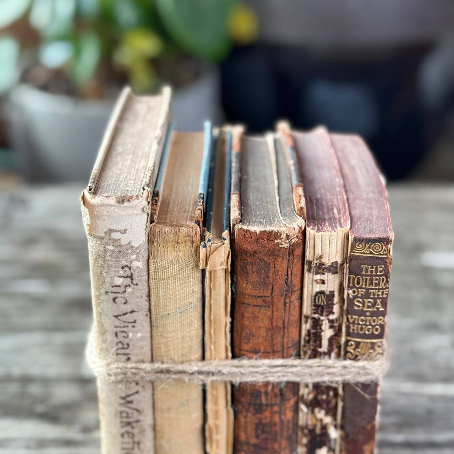 Antique Distressed Mini Book Set for Decor - Pretty Old Books