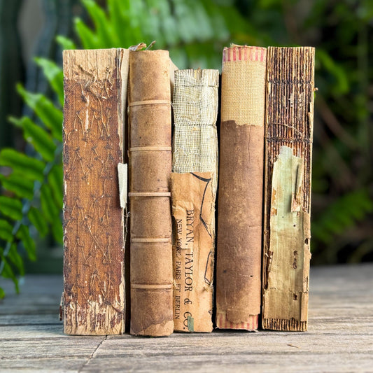 Antique Distressed Unbound Bare Bindings Book Bundle - Pretty Old Books