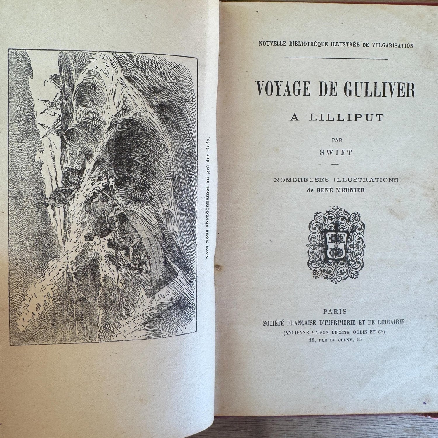 Antique French Book Bundle, Art Nouveau Gilt and Black Covers, Children's Prize Books - Pretty Old Books
