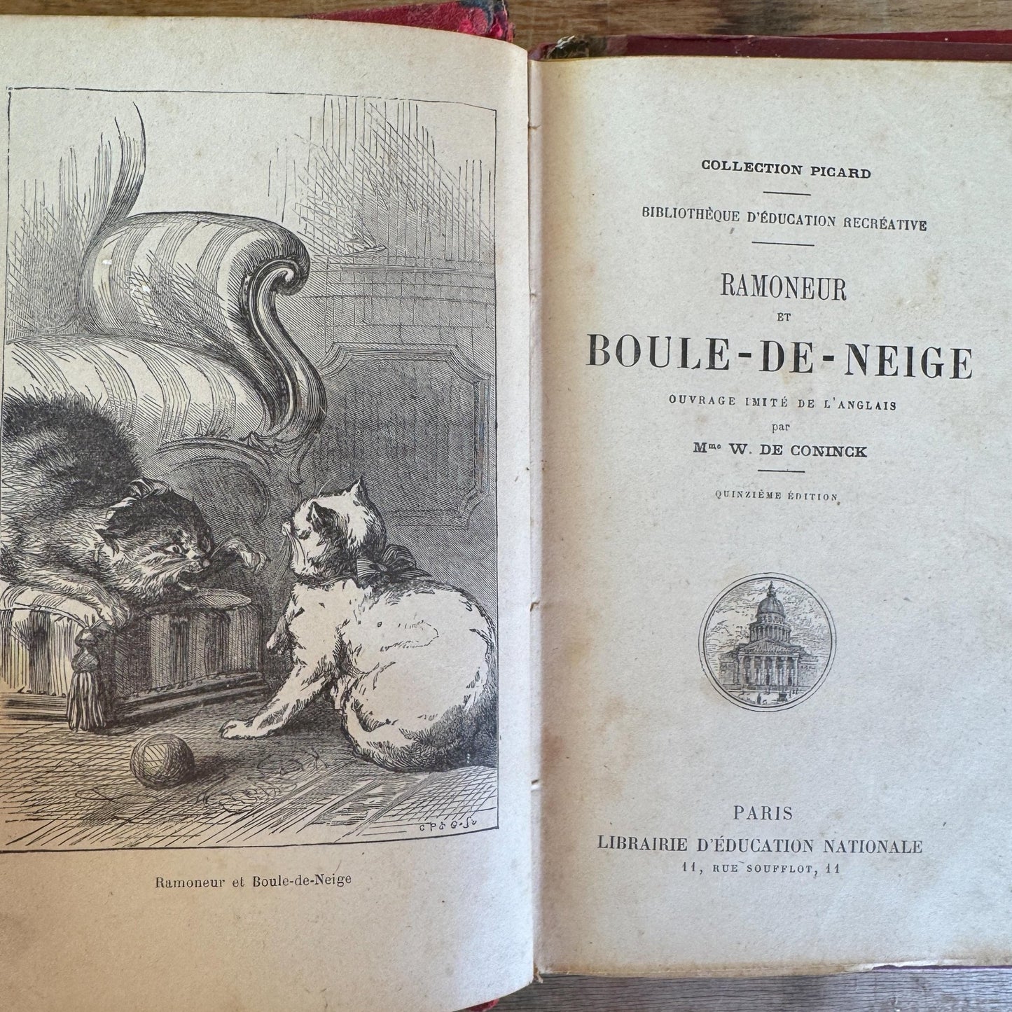 Antique French Book Bundle, Art Nouveau Gilt and Black Covers, Children's Prize Books - Pretty Old Books