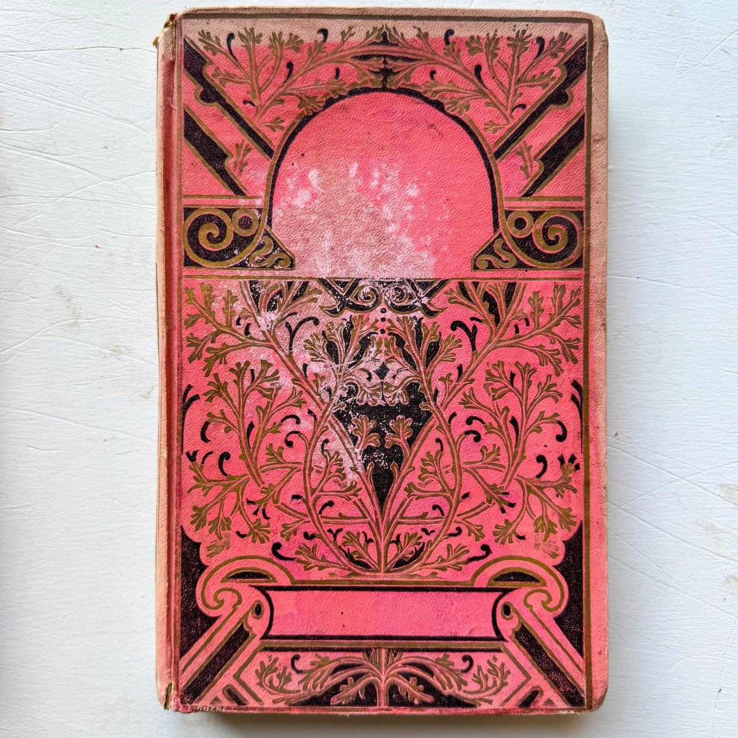 Antique French Book Bundle in Pink, Purple, and Faded Red With Floral Covers - Pretty Old Books