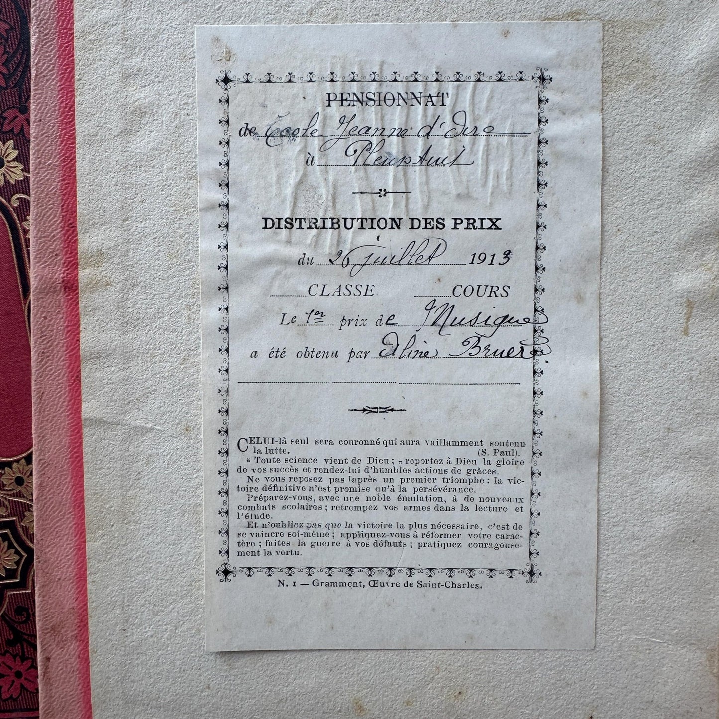 Antique French Book Bundle in Pink, Purple, and Faded Red With Floral Covers - Pretty Old Books