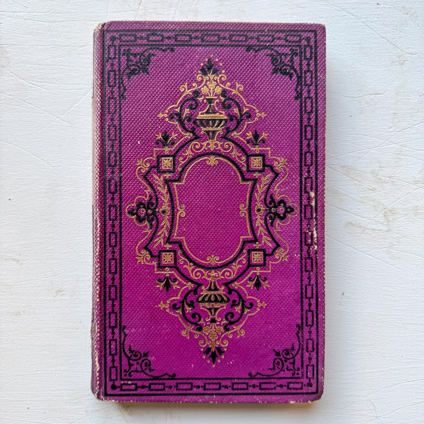 Antique French Book Bundle in Pink, Purple, and Faded Red With Floral Covers - Pretty Old Books