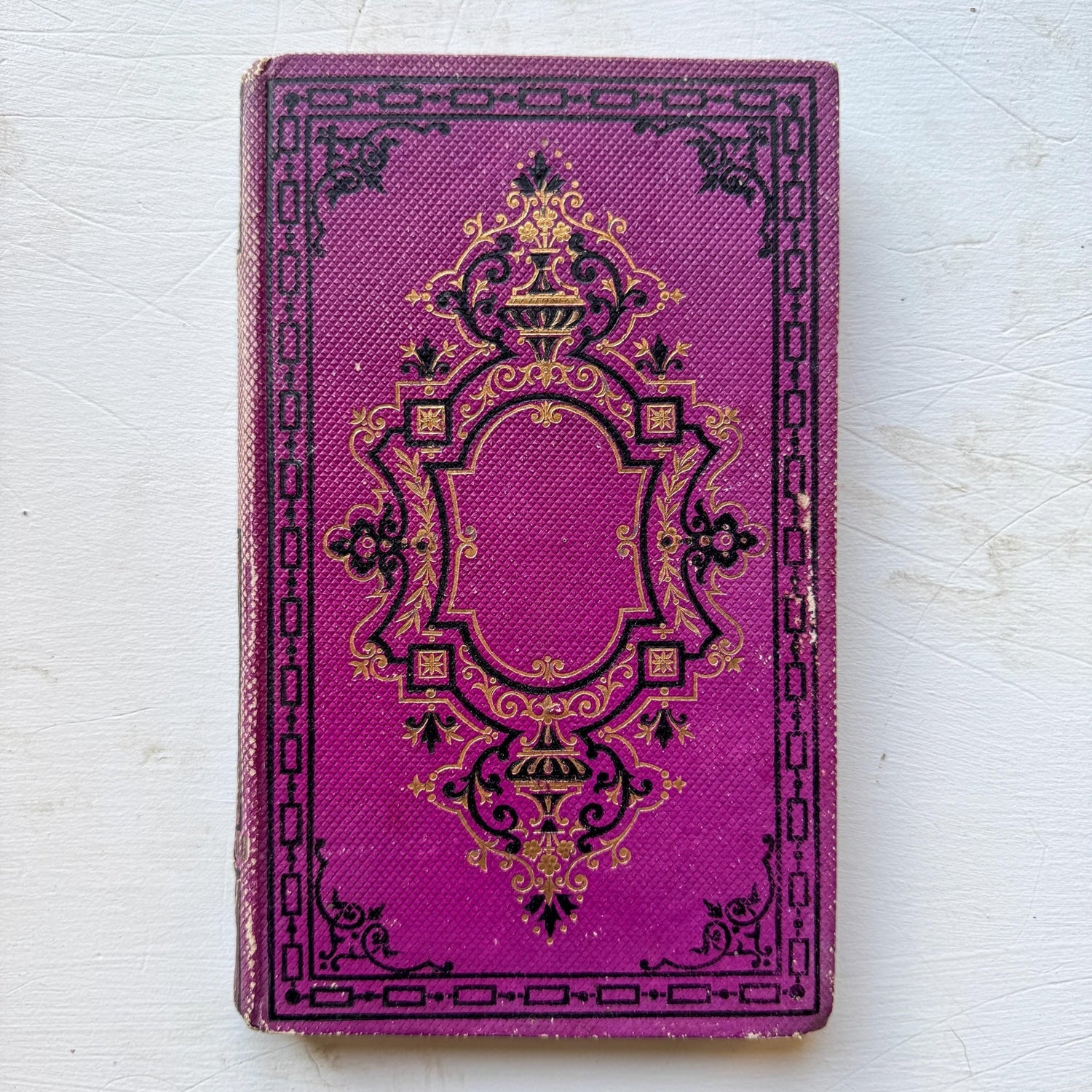 Antique French Book Bundle in Pink, Purple, and Faded Red With Floral Covers - Pretty Old Books