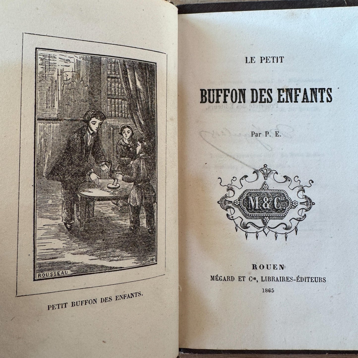 Antique French Leather Book Bundle of Slim Brown Books 1821-1900s, Victor Hugo Hernani, Walter Scott - Pretty Old Books