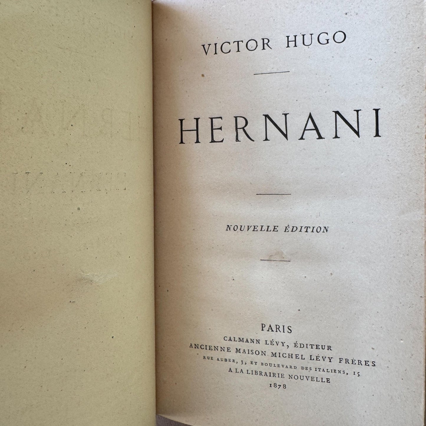 Antique French Leather Book Bundle of Slim Brown Books 1821-1900s, Victor Hugo Hernani, Walter Scott - Pretty Old Books