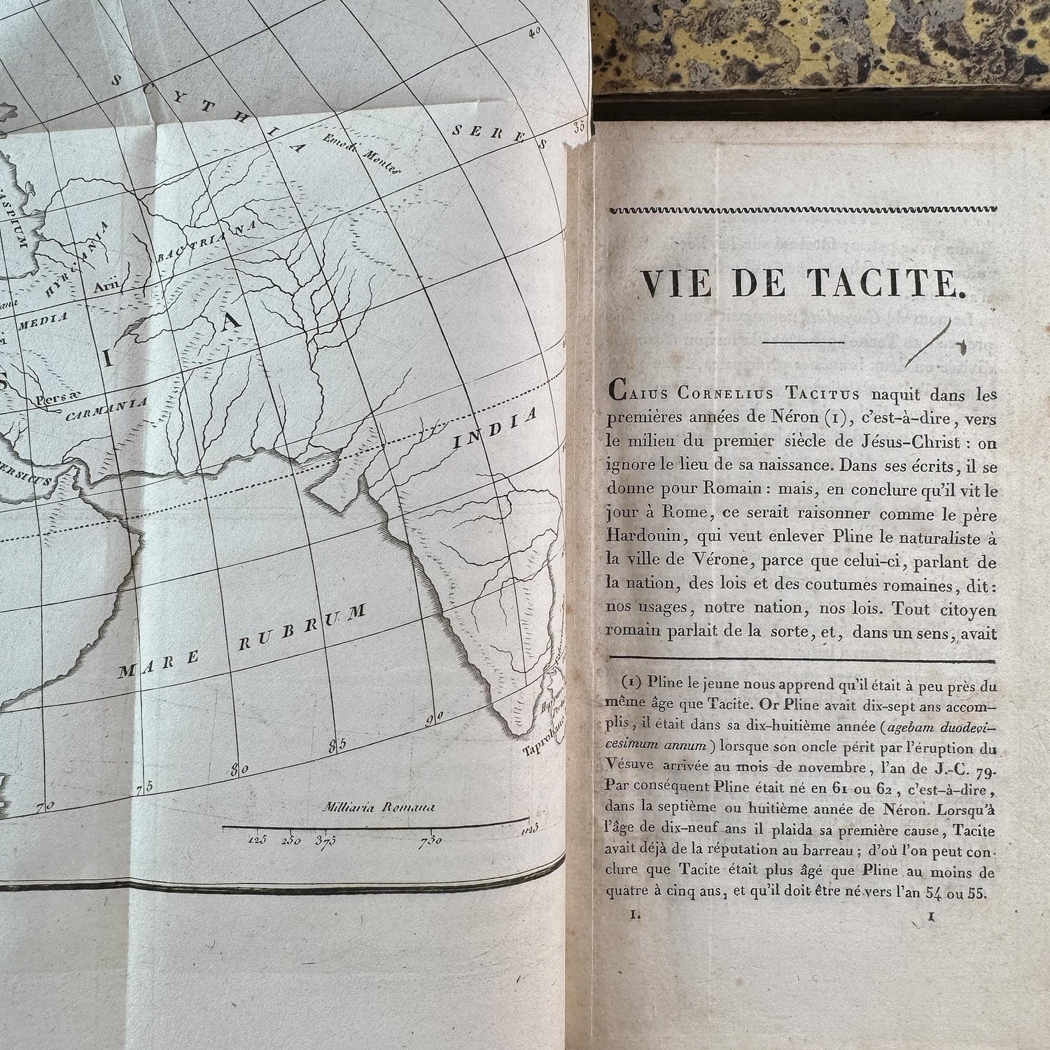 Antique French Leather Book Set of Tacitus, Complete 6-Volume Set, 1818 - Pretty Old Books