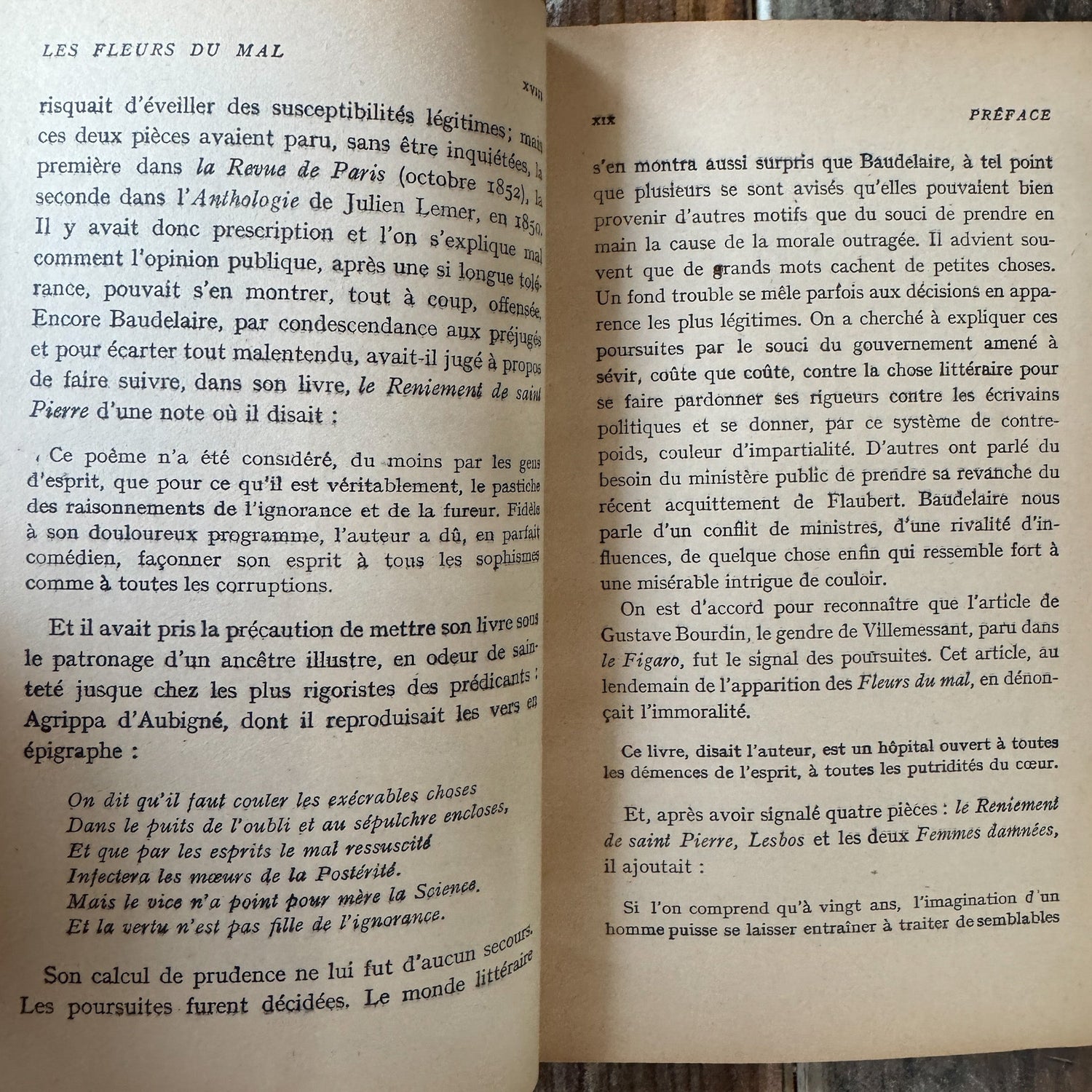 Antique Leather - Bound French Edition of Les Fleurs du Mal, Charles Baudelaire - Pretty Old Books