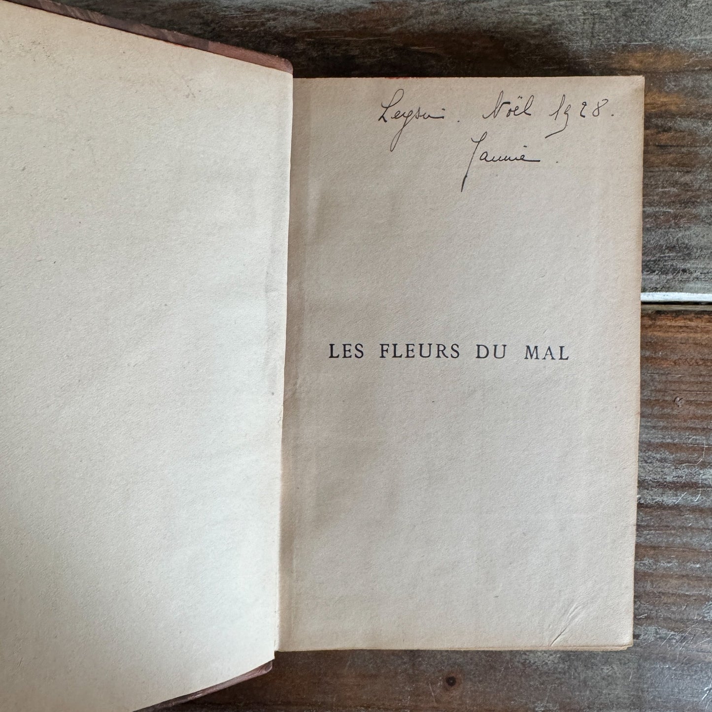 Antique Leather - Bound French Edition of Les Fleurs du Mal, Charles Baudelaire - Pretty Old Books