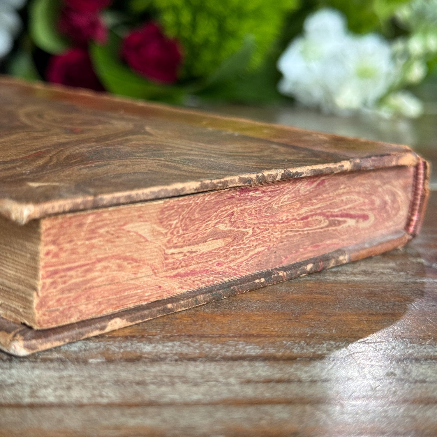 Antique Leather - Bound French Edition of Les Fleurs du Mal, Charles Baudelaire - Pretty Old Books