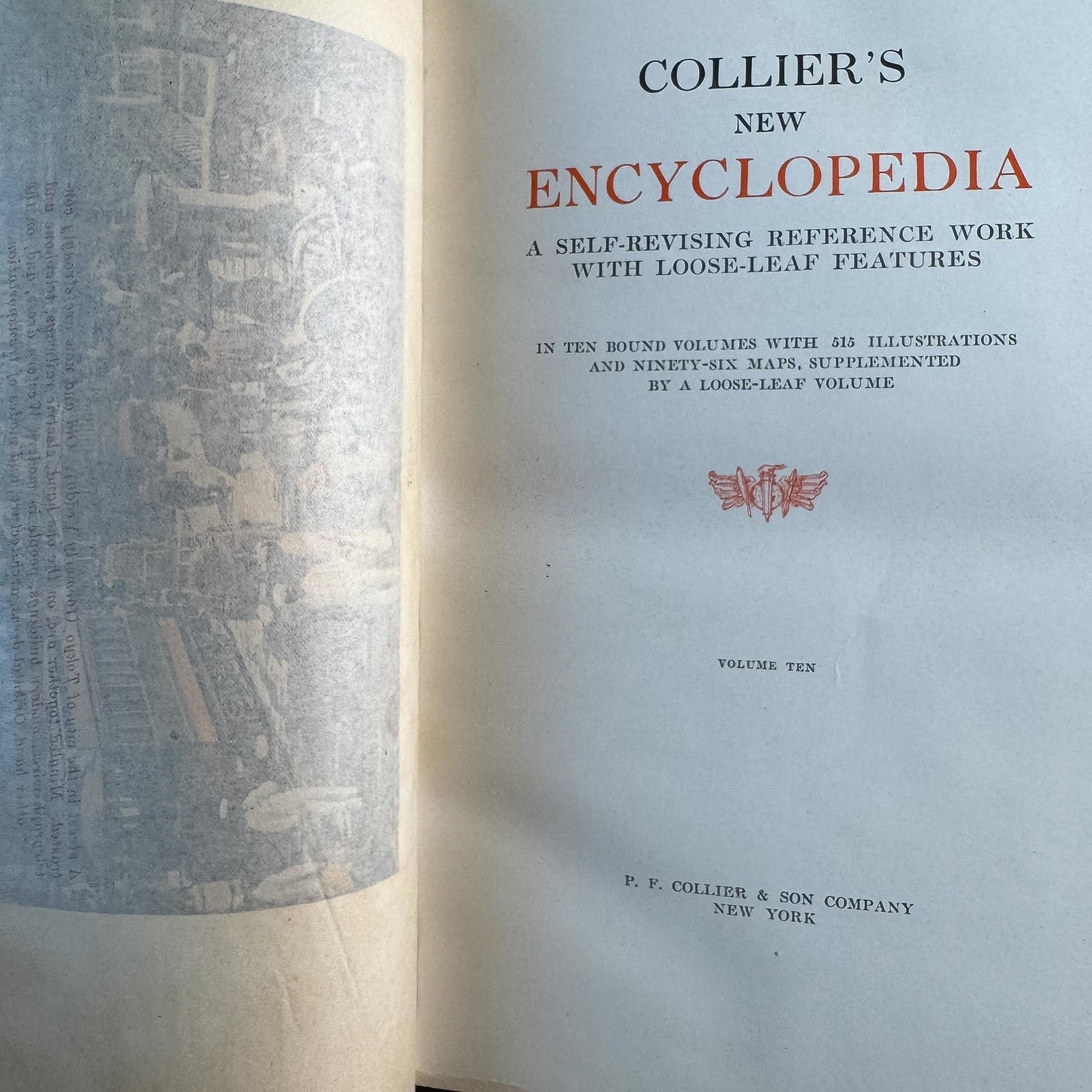 Antique Neutral Embossed Collier's New Encyclopedia Partial Set - Pretty Old Books
