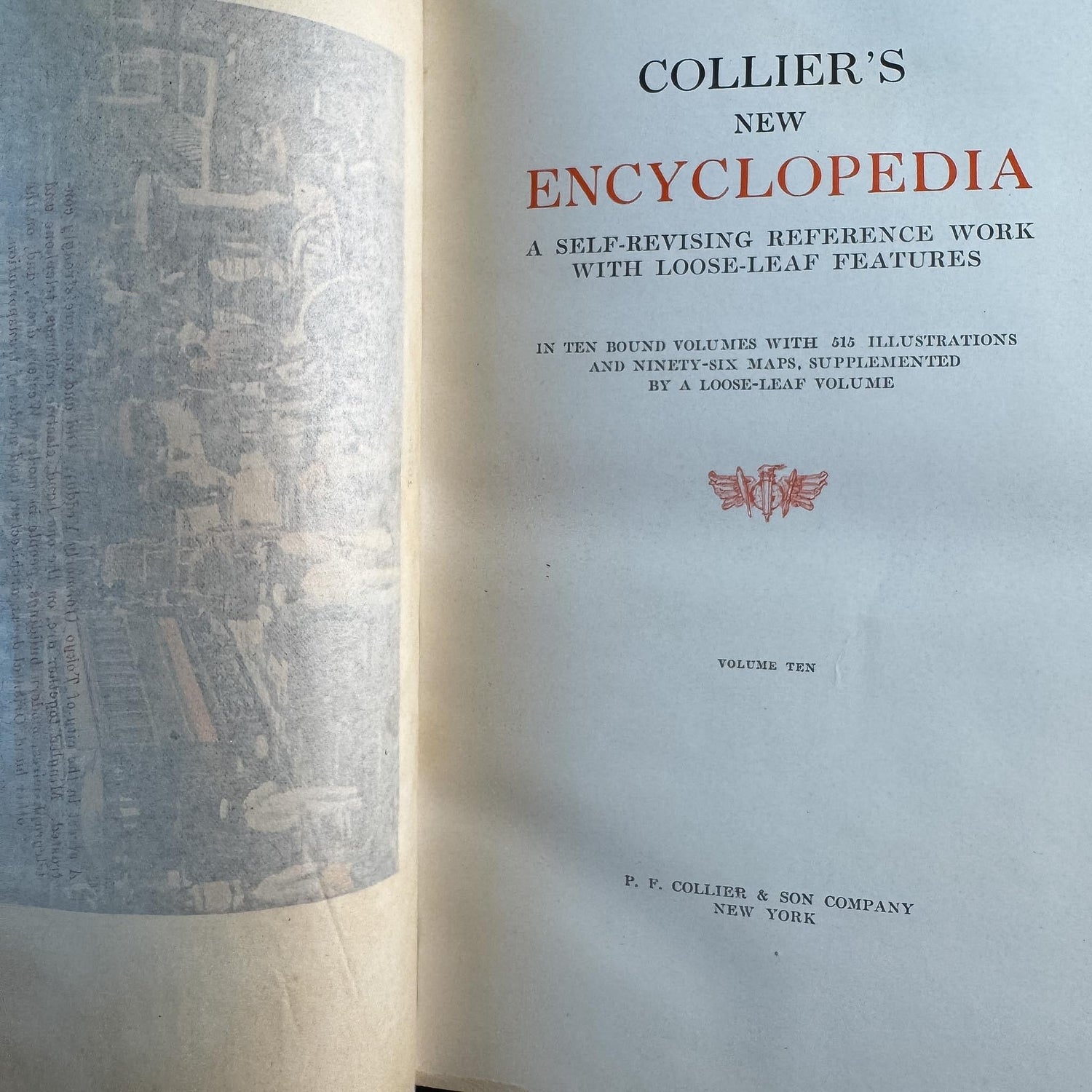 Antique Neutral Embossed Collier's New Encyclopedia Partial Set - Pretty Old Books